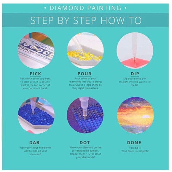 Glow 5D Diamond Painting Kit DIY Round Drill Diamond Round Crystal, 30x40cm - Picture 5 of 6